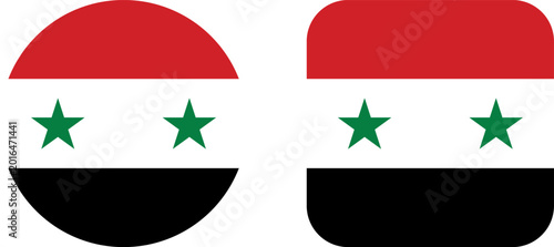 Canvastavla Syrian flag icons in circle and rounded square shapes