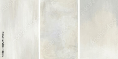 Schilderij op canvas A serene and minimalist abstract painting with soft brushstrokes and a soothing palette of neutral tones, evoking tranquility and artistic expression