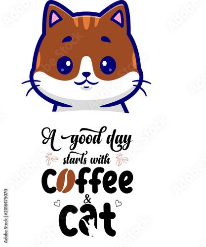 A good day starts with coffee and cat