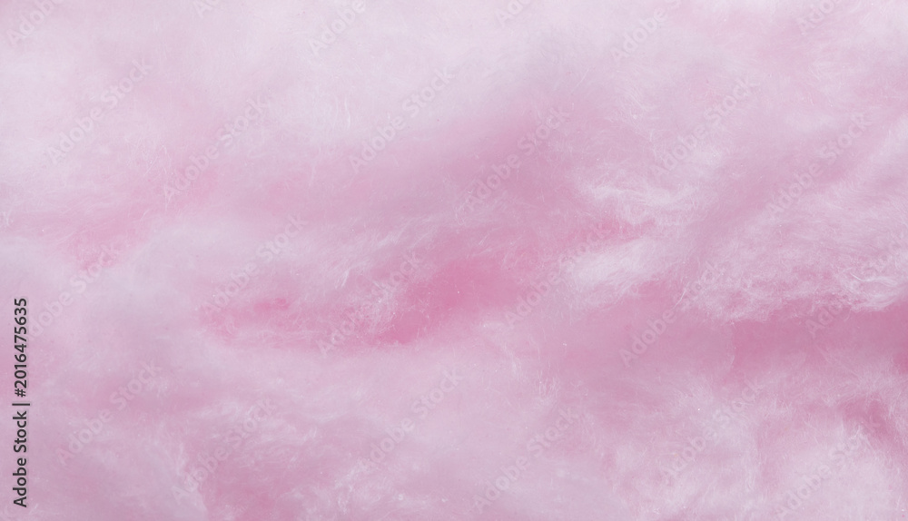 Fototapeta premium Sweet candy floss dessert abstract pink natural texture, cotton candy fluffy background for summer holidays, birthday and fashion party celebration.