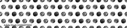 Obraz na płótnie Seamless pattern with hand drawn ink rings and chaotic circle strokes