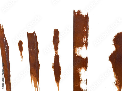 Cuadro en lienzo Rust streaks and metal corrosion creating a weathered grunge texture on transpar