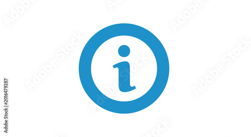 Information icon blue lowercase i in a circle flat design