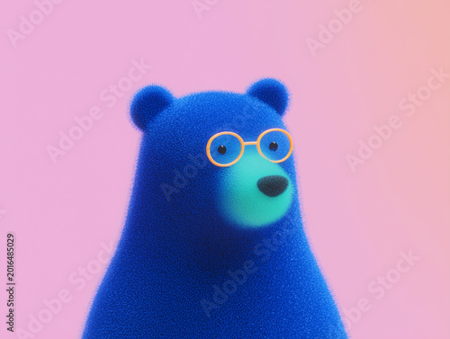 Curious Pastel Blue Scholar Bear