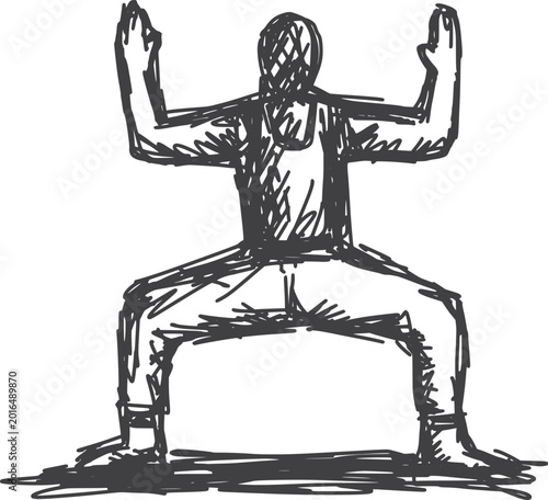 Abstract Goddess Pose Sketch Vector