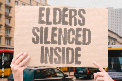 Obraz na plátně "Elders Silenced Inside" Care residents are silenced to prevent reporting mistreatment