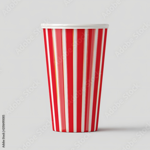 minimal popcorn bucket, modern clean design, single object, isolated on pure white background