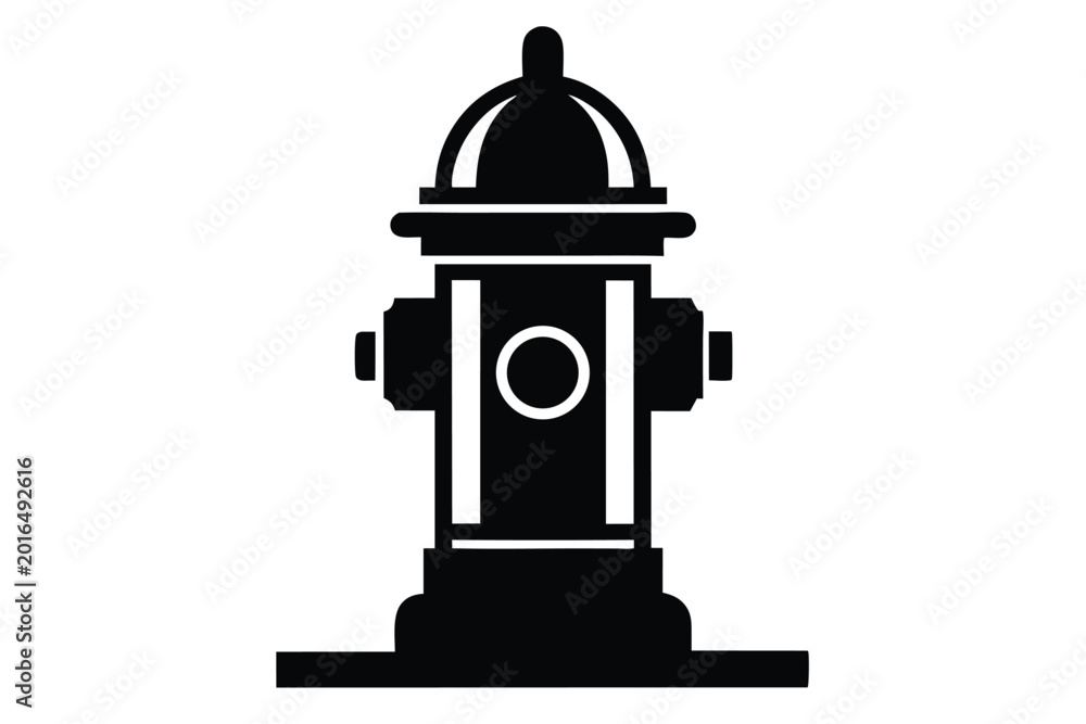 Fototapeta premium fire hydrant silhouette line art vector illustration with a white background