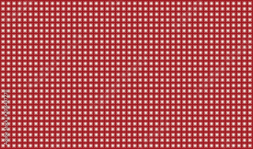 Seamless Nordic Snowflake Geometric Pattern on Deep Red