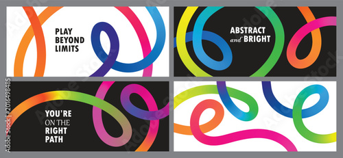 Vibrant abstract gradient curves with fluid motion and smooth lines for stylish branding and advertising visuals