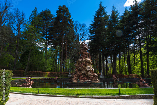 Photographic collection of the monumental fountains and gardens of La Granja de San Ildefonso in Segovia,