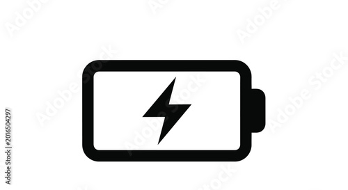 Free Download battery icon with lightning bolt flat vector illustration on white - GFXLoad