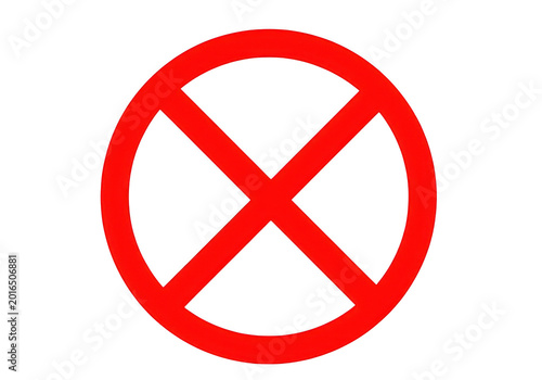 Free Download Red prohibition sign with white diagonal cross isolated on transparent background - GFXLoad