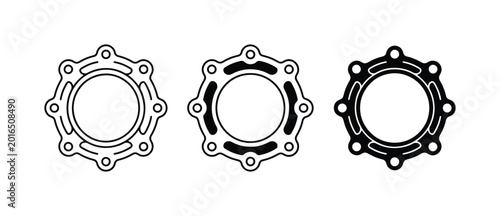 Tableau sur toile Gear Sprocket Icons, Mechanical Cogwheel Symbols, Industrial Drive Elements