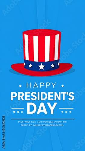 Patriotic hat on blue background with text (1)