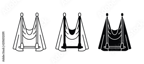 Foto Red Carpet Event Stanchions, Velvet Rope Barriers, VIP Entrance Icons