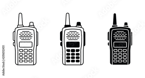 Canvas Print Walkie Talkie Icons, Two-Way Radio Vector Set, Portable Communication Devices
