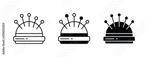 Quadro su tela Sewing Pincushion Icons: Needle Holder, Craft Tool, Tailor Supplies, Set