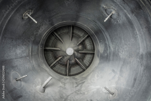 jet engine fan of a historic fighter plane 