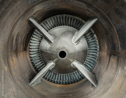 jet engine fan of a historic fighter plane 