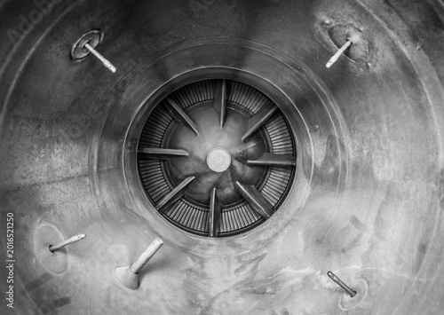 jet engine fan of a historic fighter plane 