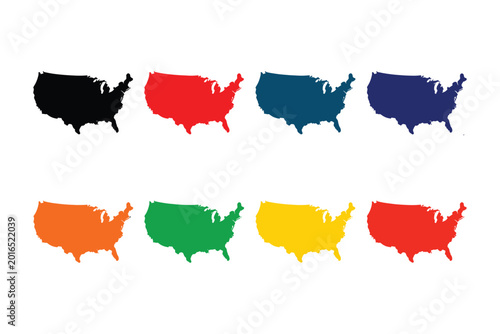 Colorful United States Maps black
