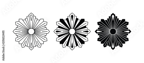 Foto Japanese Chrysanthemum Mon, Emblem Vector Icons