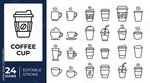 Tableau sur toile coffee icon set