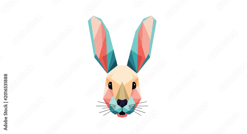 Obraz premium Geometric Rabbit Head Low Poly Art Style