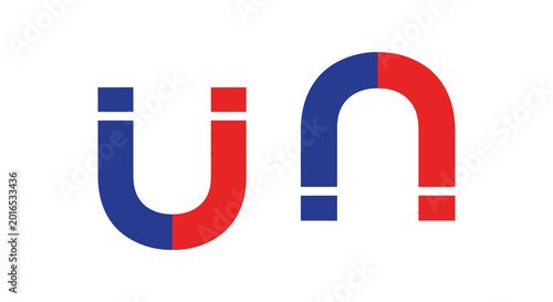 Free Download Horseshoe magnet shapes in blue and red silhouette - GFXLoad