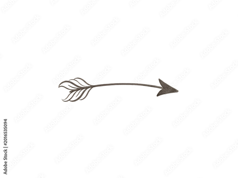 Fototapeta premium Flèche minimaliste dessinée à la main