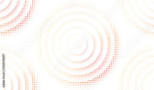 Tableau sur toile Orange ripple ring echo sound abstract halftone dot background vector illustrati