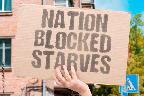 Obraz na płótnie "Nation Blocked Starves" Blocked nations face severe food and medicine shortages affecting all residents