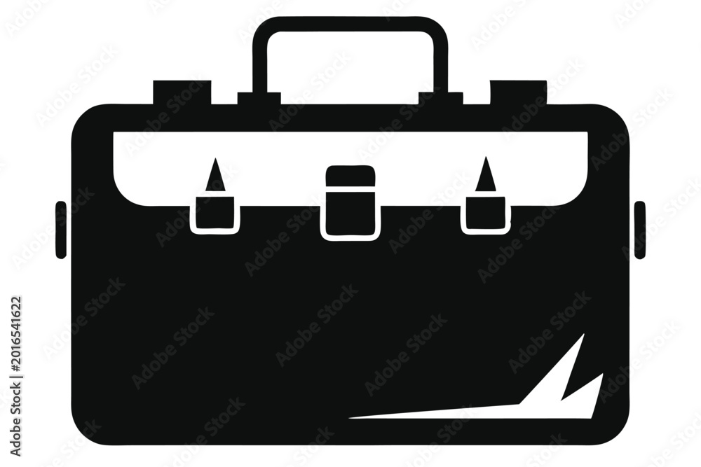 Fototapeta premium business case silhouette line art vector illustration with a white background