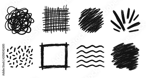Tableau sur toile Charcoal scribble texture vector illustration