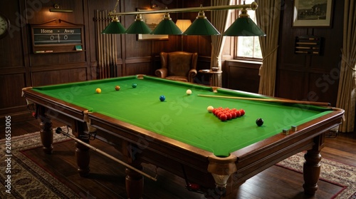 Billiards, pool table, green baize, snooker, game room