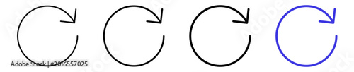 Fotografía Rotate right redo refresh line icon set