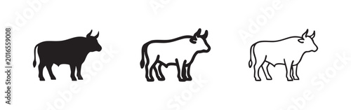 Photos Bull icon set