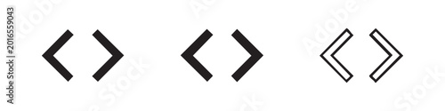 Schilderij op canvas Angle brackets icon set