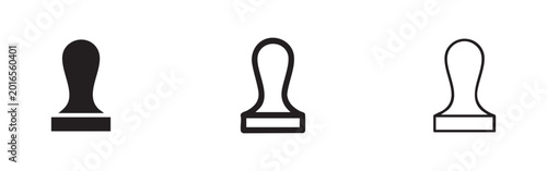 Tableau sur toile Coffee Tamper Icons Set. Barista Espresso Press Tool Symbols.