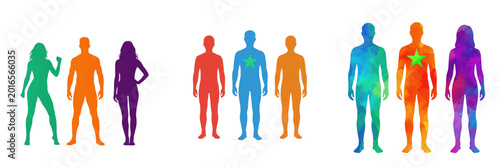 Foto Human Body Anatomy Models Showing Muscle and Circulatory Systems Isolated on Whi