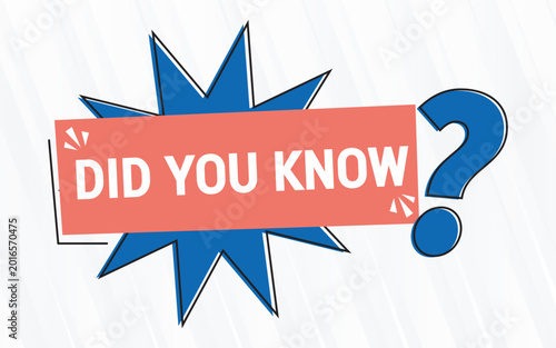 Did You Know Fact Info Banner With Bold Blue And Red Starburst Geometric Design