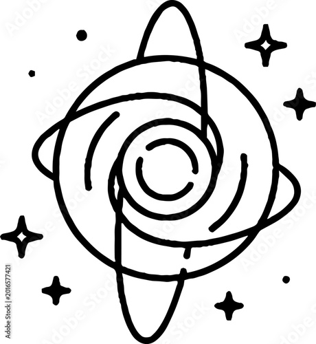 Atomic structure or planetary orbit system icon