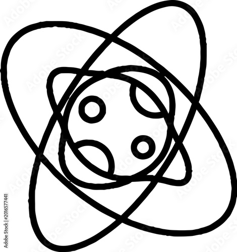 Minimalist atom model line art