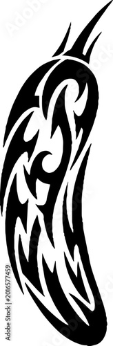 Tribal chili pepper tattoo design silhouette