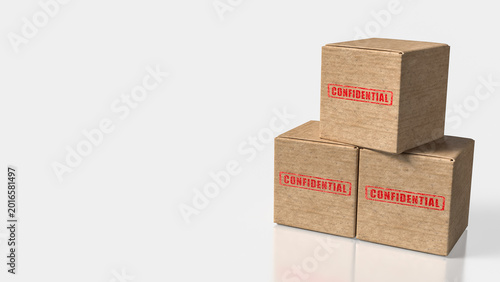 Confidential Archive Boxes For Secure Documents 3d render.