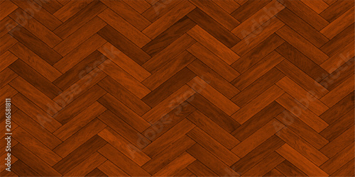 Foto Warm, rich tones of a herringbone-patterned wooden floor, exuding timeless elegance and rustic charm