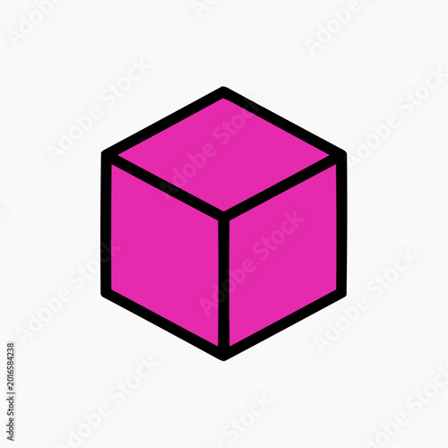 Pink Cube Isolated on Plain Background