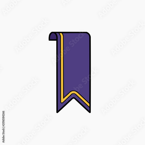 Purple Bookmark with Gold Trim on a plain background