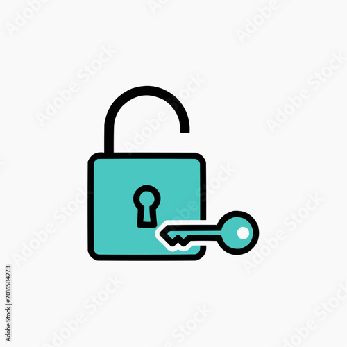 Unlocked Padlock and Key Illustration